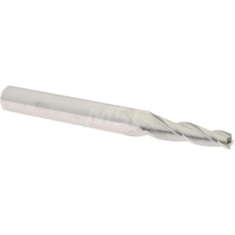 Accupro 3 per Side 1/4 Small End Diam 1-1/4 LOC 3-Flute Solid Carbide Tapered Square End Mill Uncoated, 7/16 Shank Di...